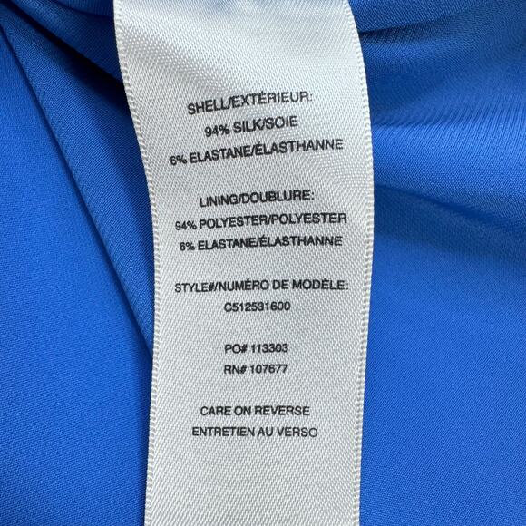 Alice + Olivia Fletcher Silk Blue Low Racerback Tunic Dress Women's Large Soft - Picture 6 of 9